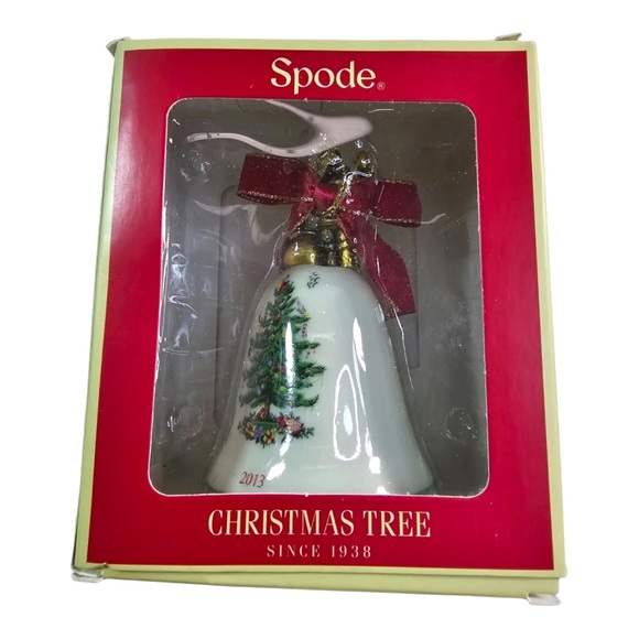Spode Christmas Tree Bell With Santa Ornament Annual 2013 Ornament Original Box - Picture 3 of 9